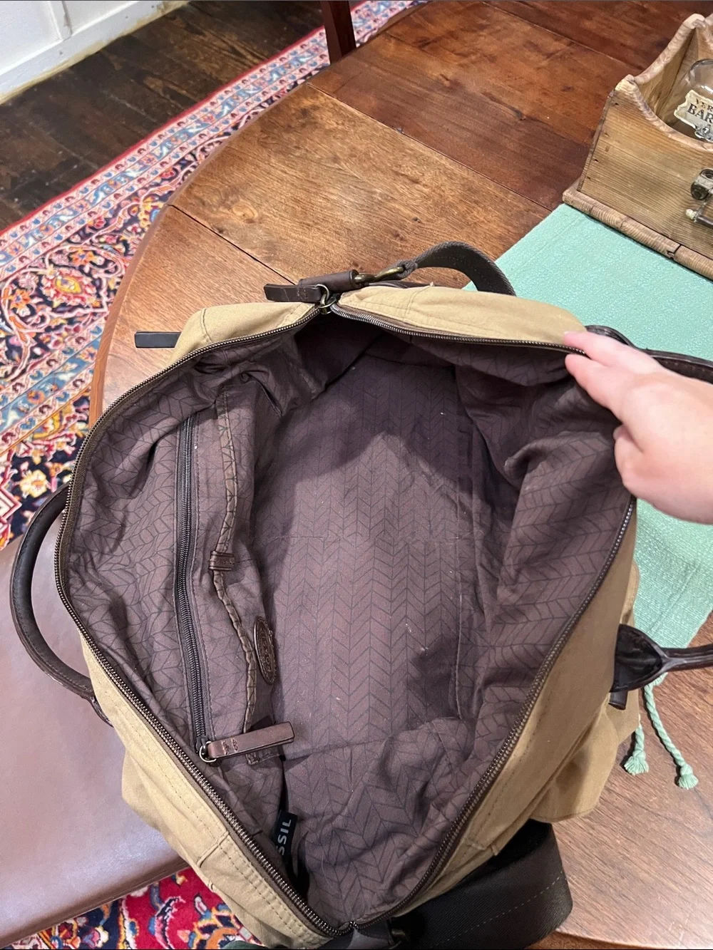 Fossil Wagner Waxed Canvas Duffel Bag